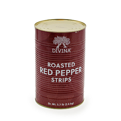 Wholesale Divina Roasted Red Pepper Strips 5.75lb- Bulk