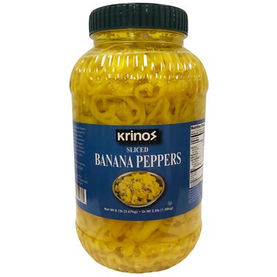 Wholesale Krinos Sliced Banana Peppers 1gallon PET- Bulk