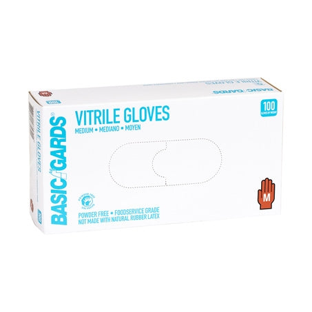 Wholesale Basic Gards Case Medium Blue Vitrile Gloves- Bulk