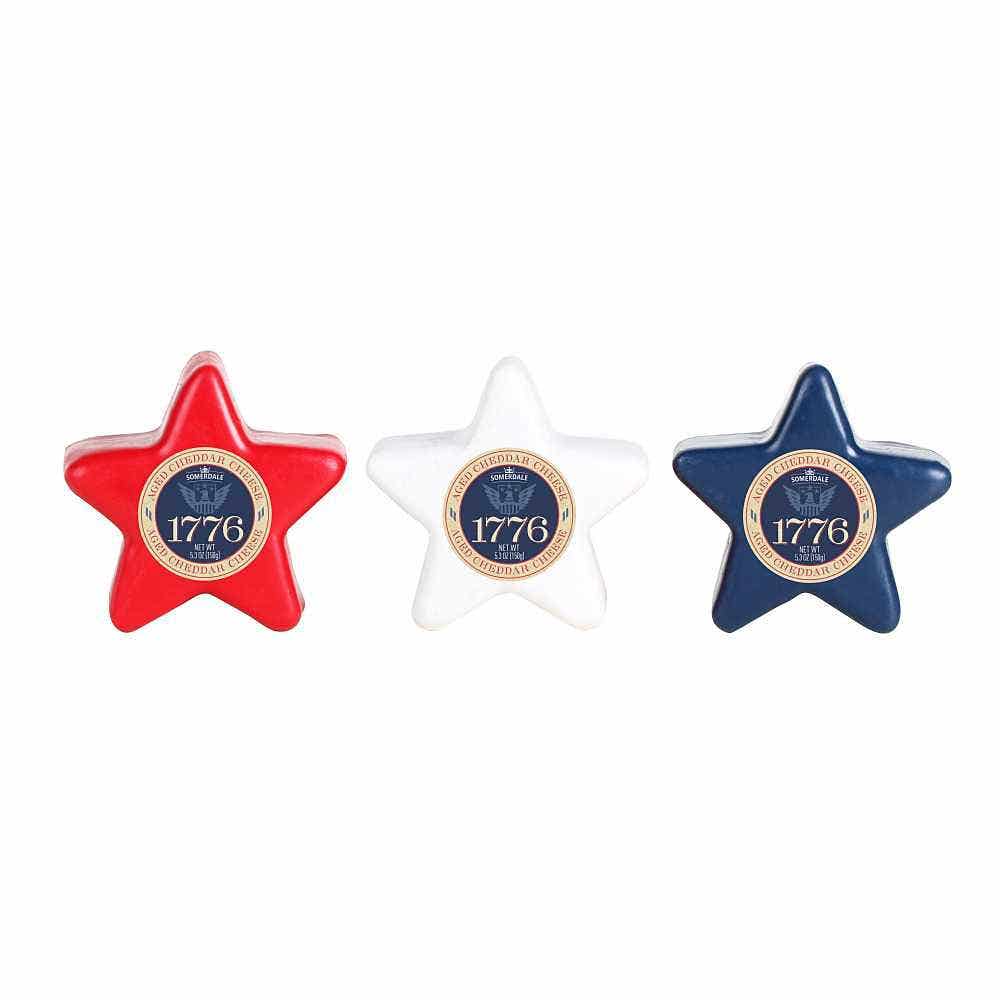 Wholesale Somerdale Red, White And Blue Stars Aged Cheddar Cheese 5.3 Oz- Bulk