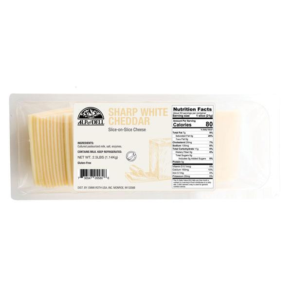 Wholesale Alp & Dell Chs Ched Sharp White Shred 5lb- Bulk