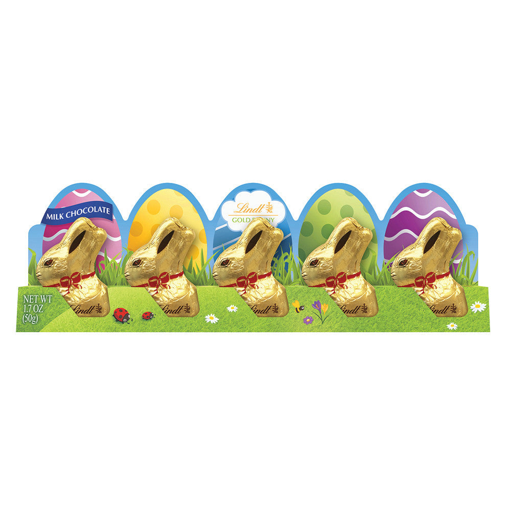 Wholesale Lindt Mini Gold Foiled Bunnies 5 Pc 1.7 Oz- Bulk