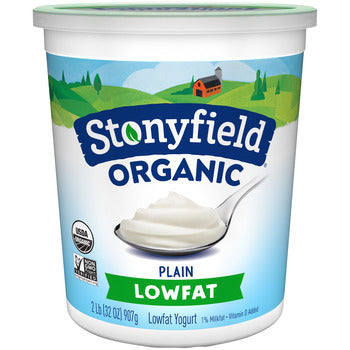 Wholesale Stonyfield Organic Plain Low Fat Yogurt 32oz- Bulk