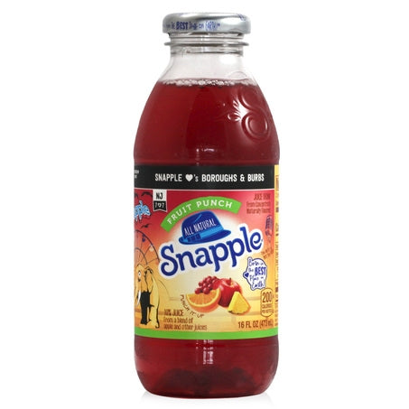 Wholesale Snapple Case Fruit Punch Beverage 16Oz Plastic- Bulk