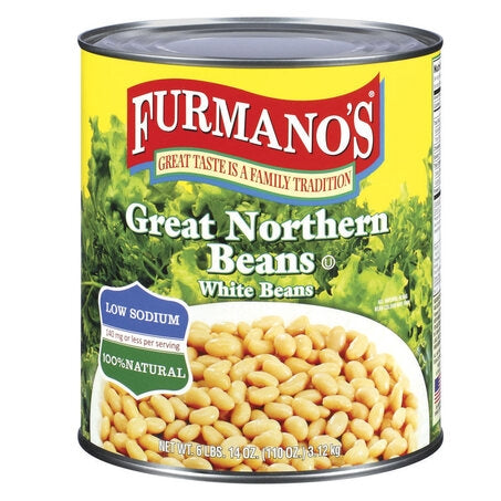 Wholesale Furmanos Low Sodium Great Nothern Beans | 110 oz pouch- Bulk