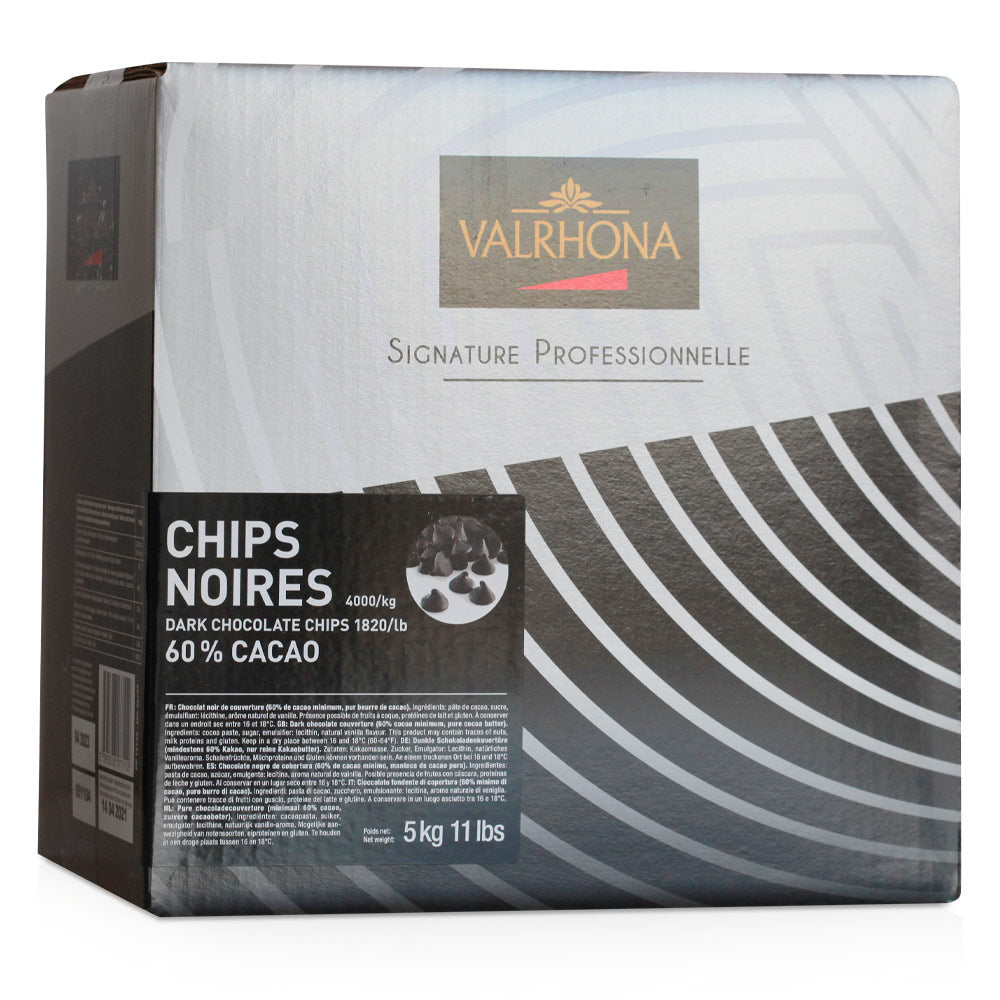 Wholesale Valrhona Noires Dark Chocolate Chips 60% | 5 kg- Bulk