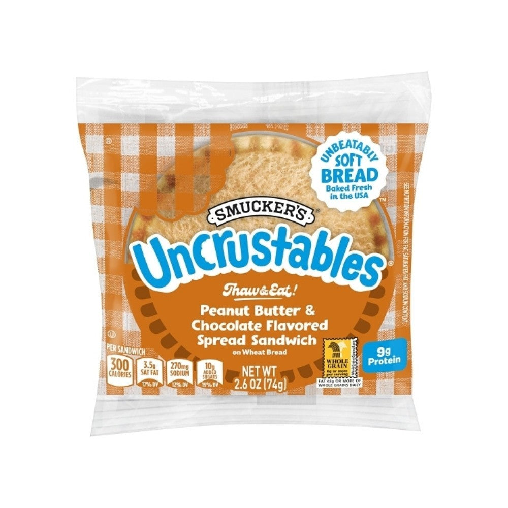 Wholesale Uncrustables Case Peanut Butter And Chocolate Wheat Sandwich- Bulk