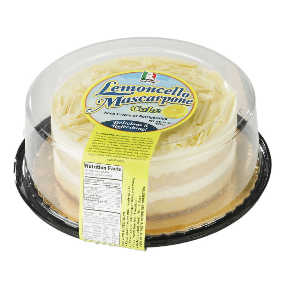 Wholesale Simply Del. Case 7 Inch Mascarpone Limoncello Cake- Bulk