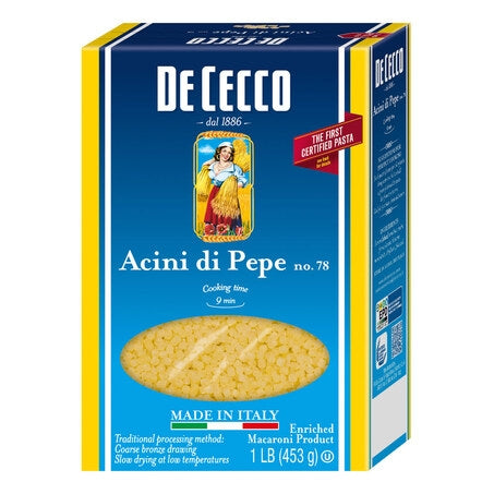 Wholesale De Cecco Acini Di Pepe Pasta #78 | 1 lb- Bulk