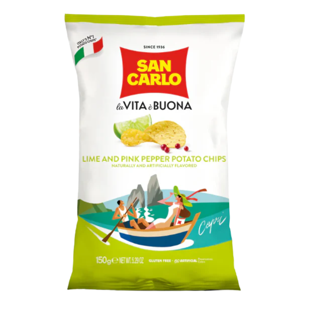 Wholesale San Carlo Case Lime And Pink Pepper Potato Chips- Bulk