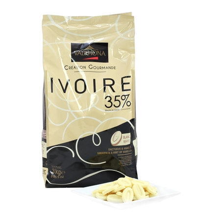 Wholesale Valrhona Each Ivoire White Chocolate Feves 35%- Bulk
