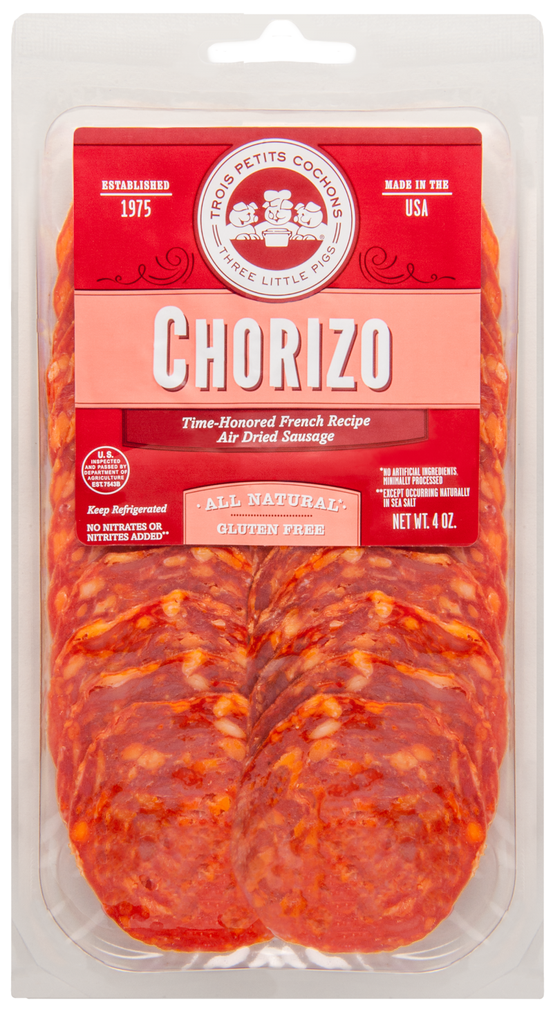 Wholesale Les Trois Sliced Chorizo 4 Oz- Bulk