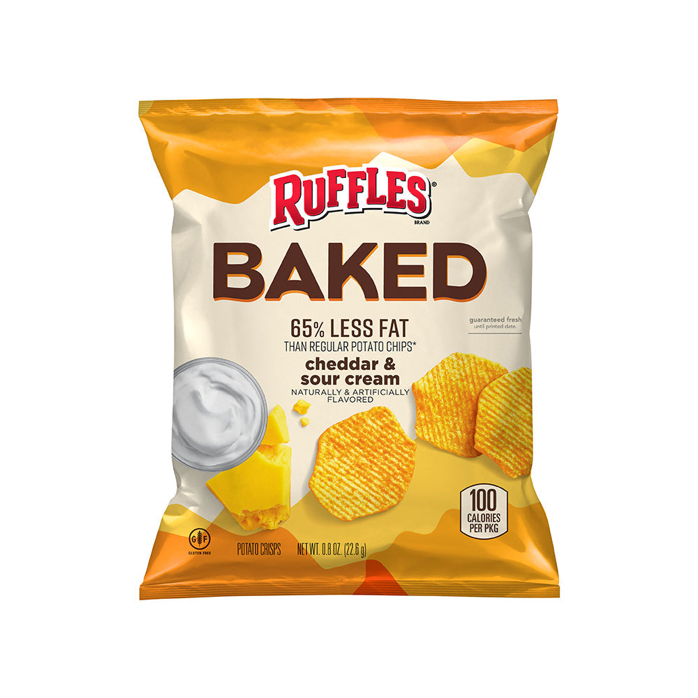 Wholesale Ruffles Case Ruffles Baked Cheddar & Sour Cream Chips- Bulk