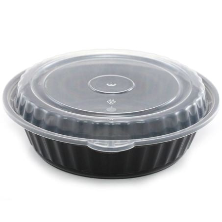 Wholesale BoxNCase Case 7In 24Oz Black Micro Container- Bulk