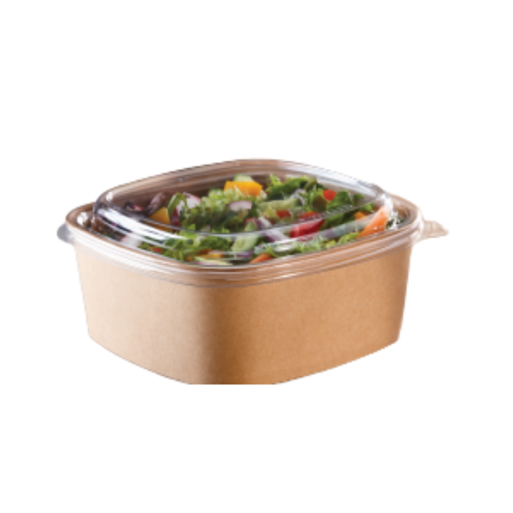 Wholesale Sabert Case Clear Pet Lid Fits 24/32Oz Square Bowl- Bulk