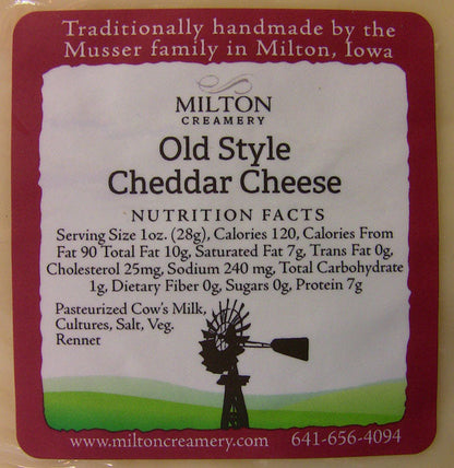 Wholesale Milton Old Style Cheddar 5Lb- Bulk