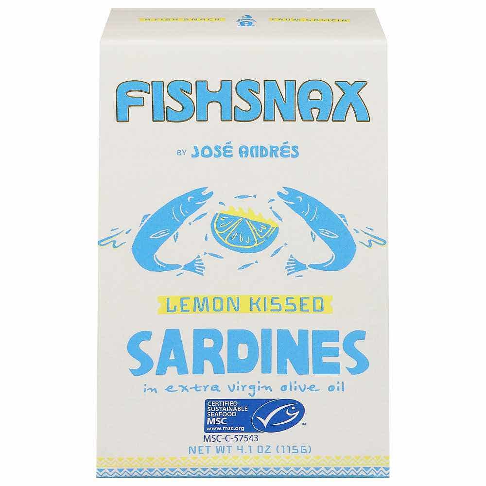 Wholesale FishSnax by José Andrés Sardines With Lemon And EVOO 4.1 Oz- Bulk