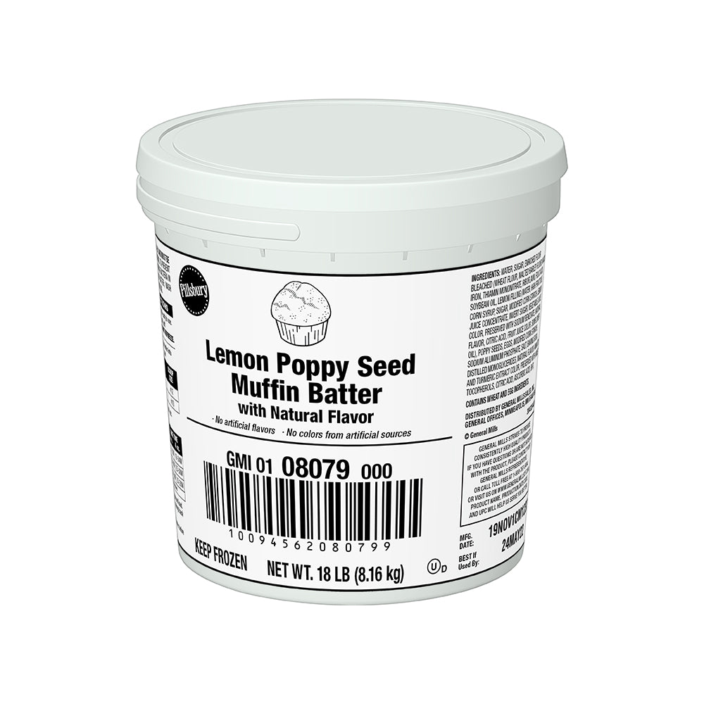 Wholesale Pillsbury Case Muffin Batter Lemon Poppy Seed Frozen Pail- Bulk