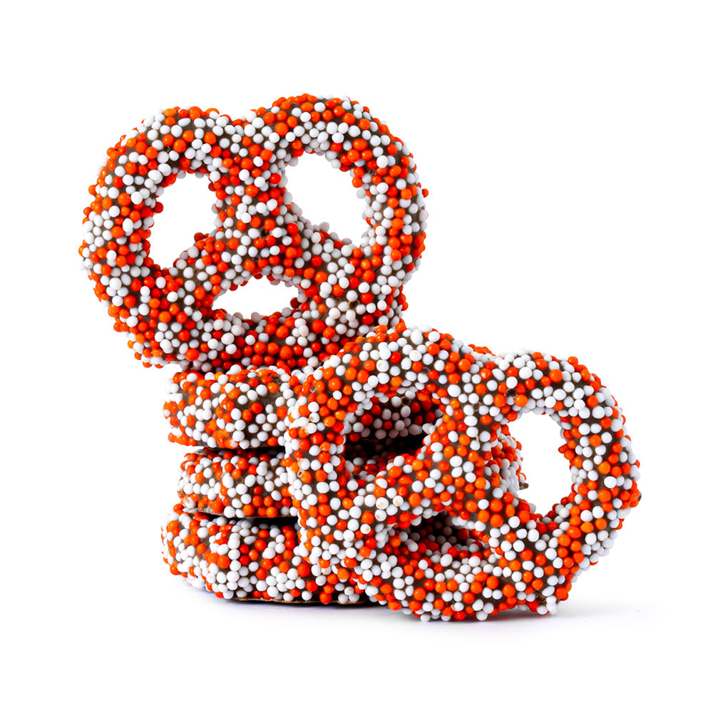 Wholesale BoxNCase Milk Chocolatey Coated Harvest Nonpareil Mini Pretzels- Bulk