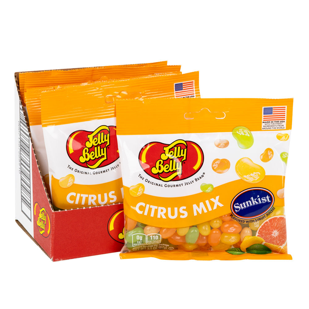 Wholesale Jelly Belly Sunkist Citrus Mix 3.5 Oz Peg Bag- Bulk
