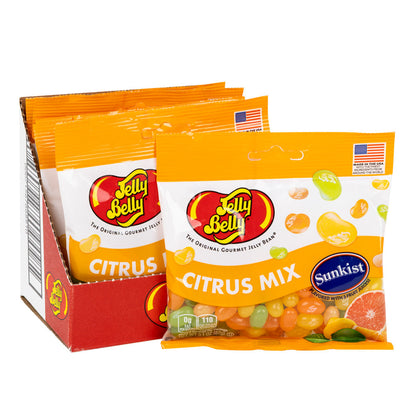 Wholesale Jelly Belly Sunkist Citrus Mix 3.5 Oz Peg Bag- Bulk