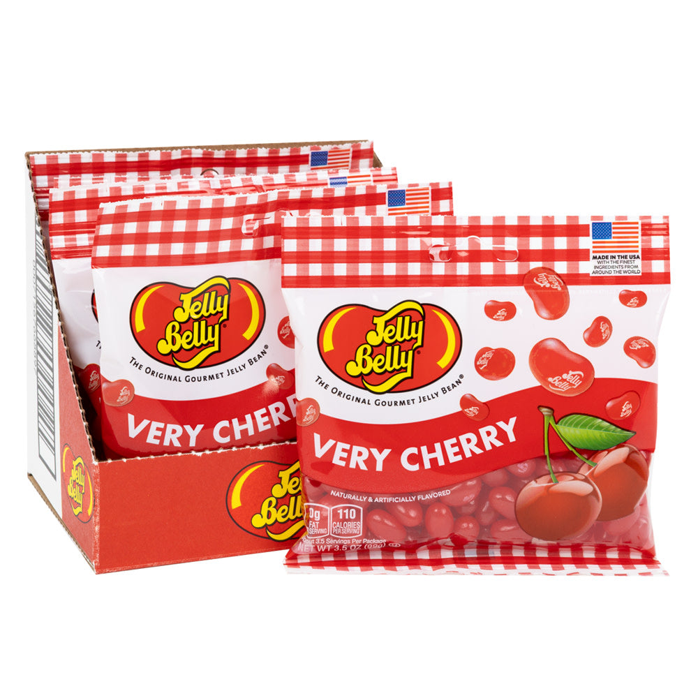 Wholesale Jelly Belly Very Cherry 3.5 Oz Peg Bag- Bulk