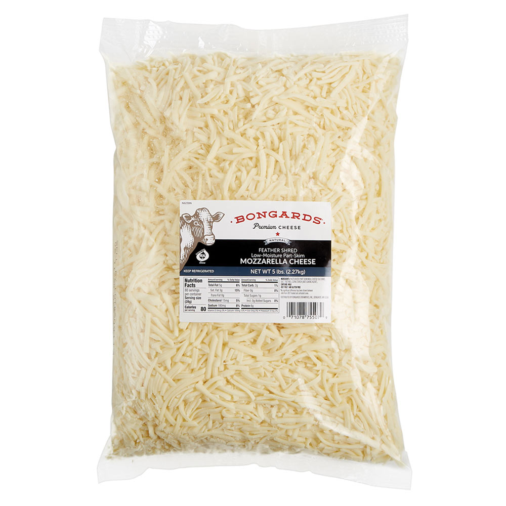 Wholesale Bongards Shredded Mozzarella Cheese | 5 lb- Bulk