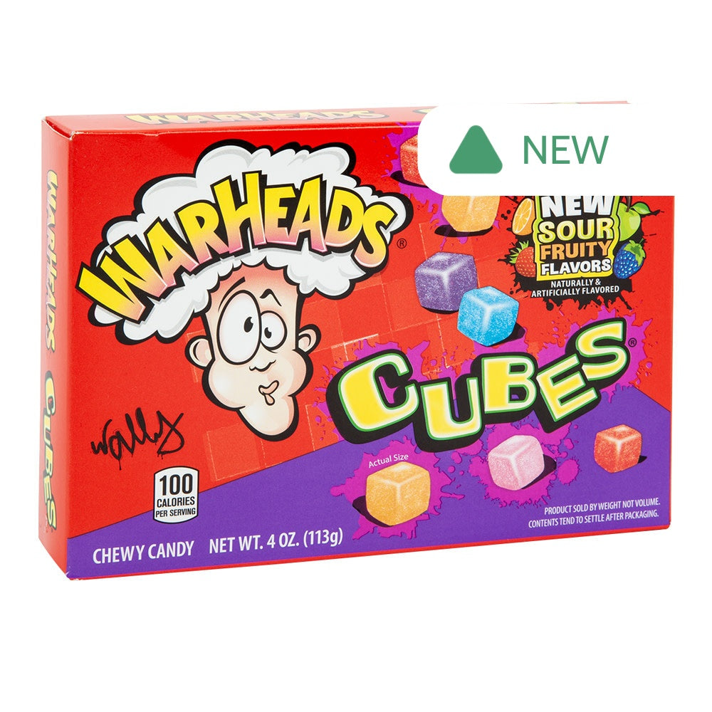 Wholesale Warheads Sour Chewy Cubes 4 Oz Theater Box- Bulk