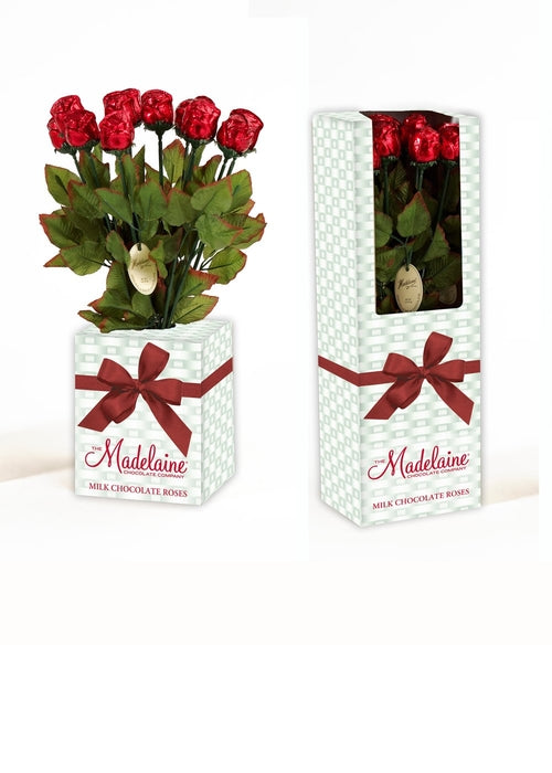 Wholesale Madelaine Chocolate ¾ Oz. Red Roses Display Box- Bulk