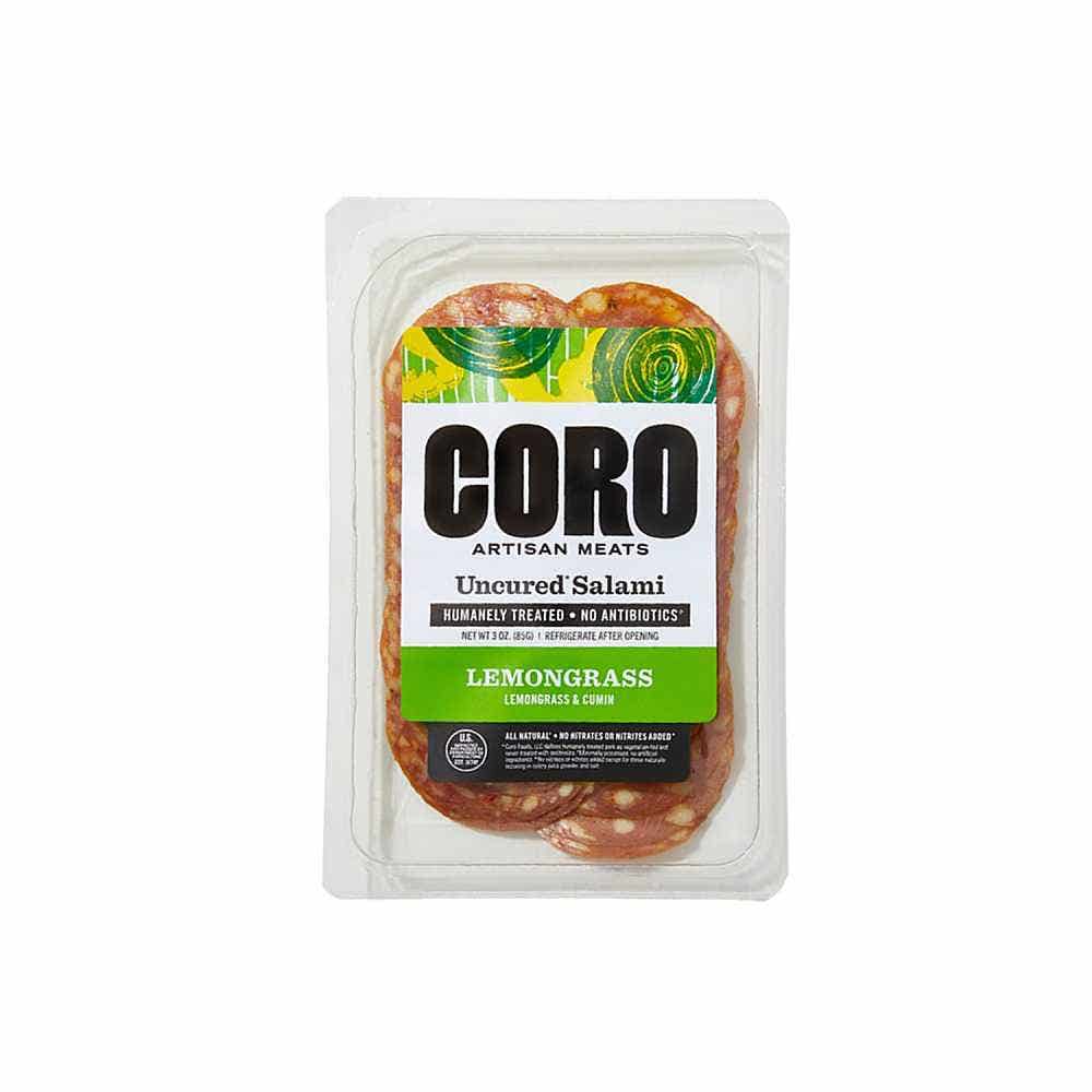 Wholesale Coro Foods Uncured Lemongrass Salami Sliced 3 Oz- Bulk