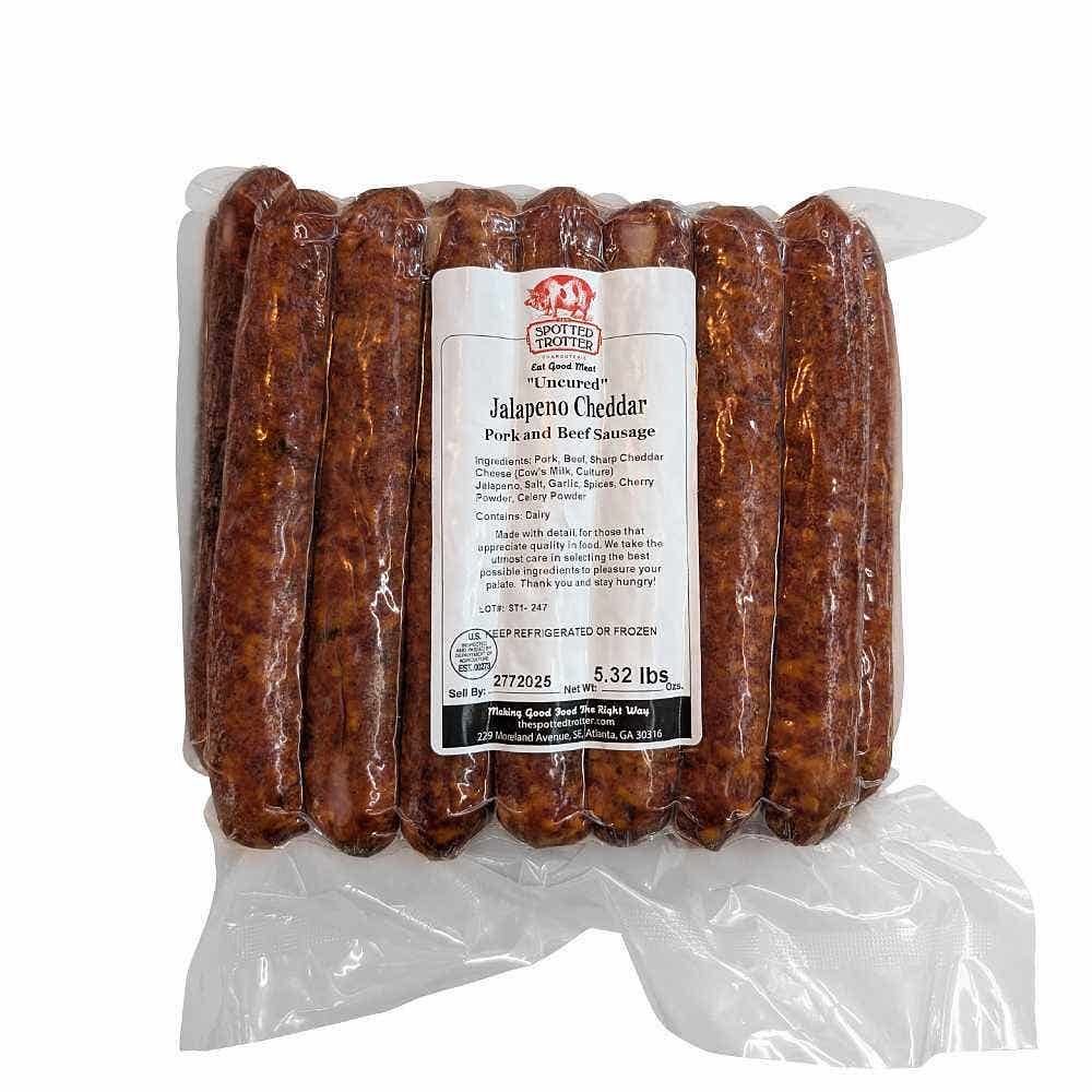 Wholesale Spotted Trotter Jalapeno Cheddar Sausages Uncured 5 Lb- Bulk