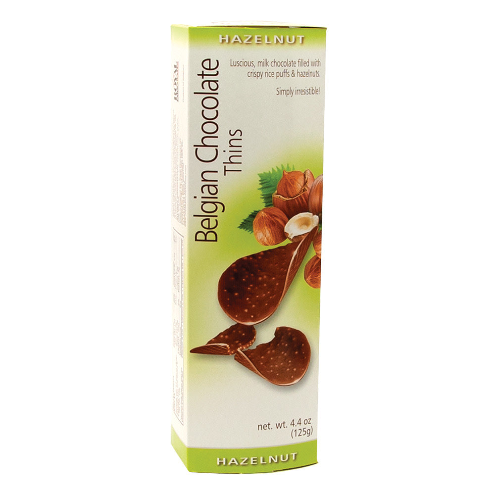 Wholesale Belgian Chocolate Thins Hazelnut 4.4 Oz- Bulk