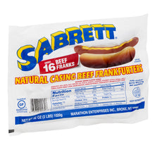 Wholesale Sabrett Each Natural Casing Beef Franks Hot Dogs 8:1- Bulk