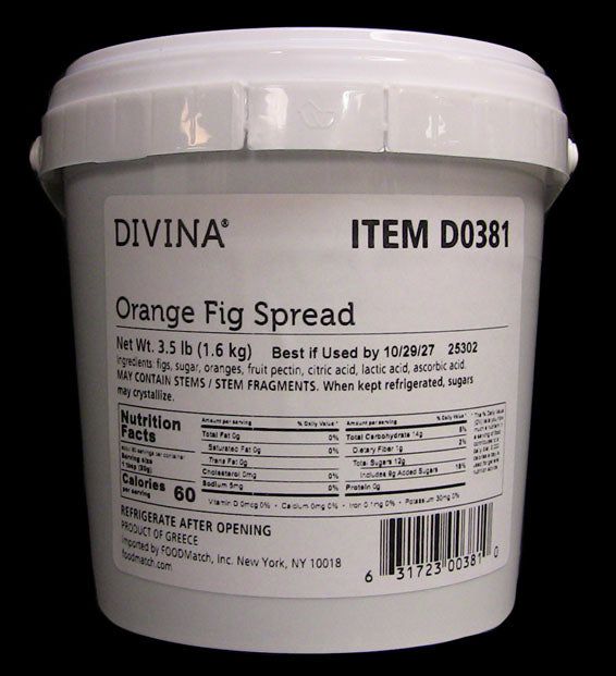 Wholesale Divina Orange Fig Spread Bulk 3.5X.- Bulk