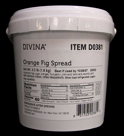 Wholesale Divina Orange Fig Spread Bulk 3.5X.- Bulk