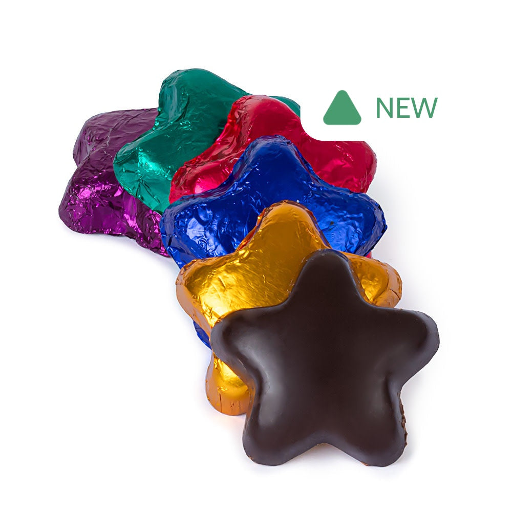 Wholesale Madelaine Dark Chocolate Assorted Foil Stars- Bulk