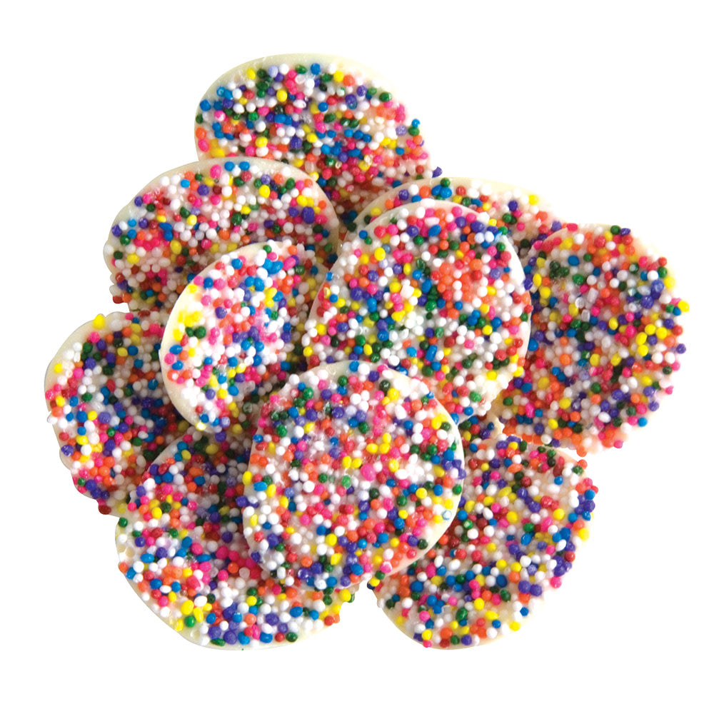 Wholesale Asher'S White Chocolate Nonpareils With Rainbow Seeds- Bulk