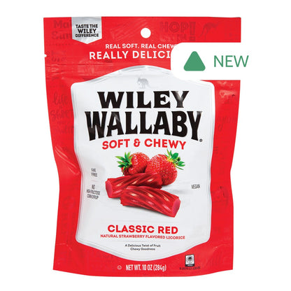 Wholesale Wiley Wallaby Australian Style Red Liquorice 10 Oz Pouch- Bulk