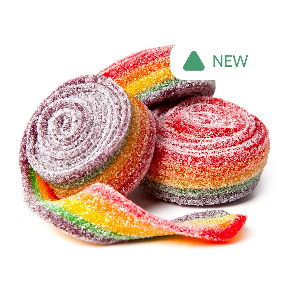 Wholesale Müttenberg Candy Sour Rolled Belts Rainbow- Bulk