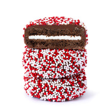 Wholesale BoxNCase Milk Chocolatey Coated Sandwich Cookies With Valentine Nonpareils- Bulk