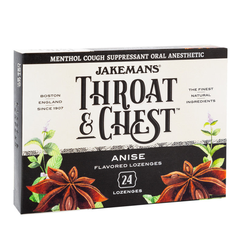 Wholesale Jakemans Throat & Chest Anise Cough Drops 24 Pc 3 Oz Box- Bulk
