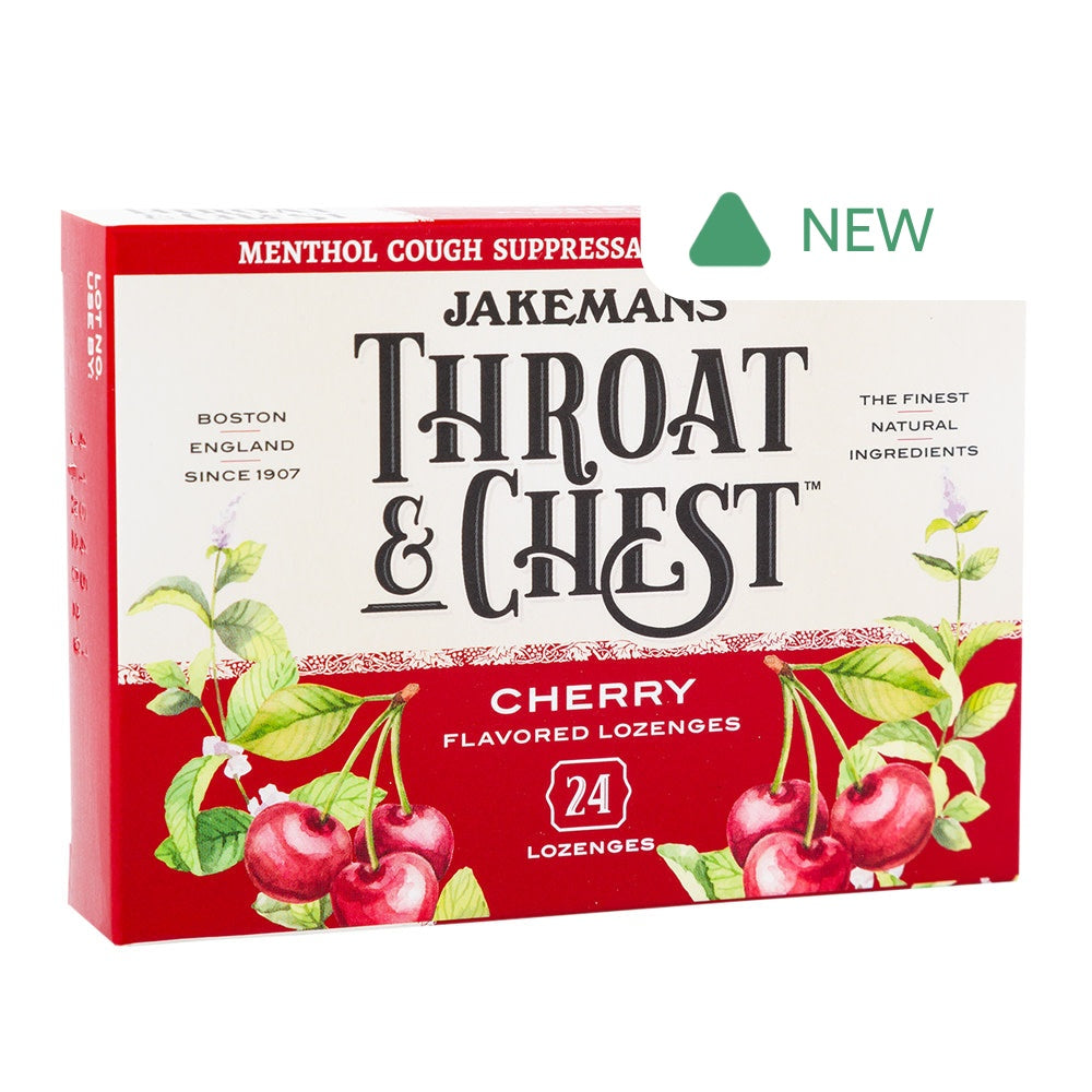Wholesale Jakemans Throat & Chest Cherry Cough Drops 24 Pc 3 Oz Box- Bulk
