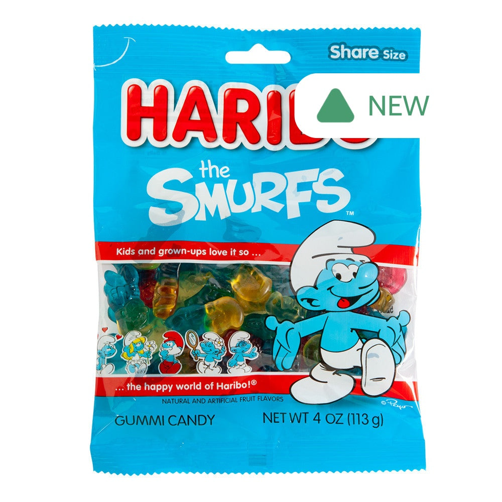 Wholesale Haribo The Smurfs Gummi Candy 4 Oz Peg Bag- Bulk