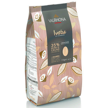 Wholesale Valrhona 35% Ivoire White Chocolate 3kg- Bulk