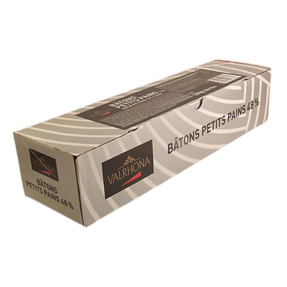 Wholesale Valrhona Batons Petits Pains 48% Dark Chocolate 3.5 lb-1ct Case Bulk
