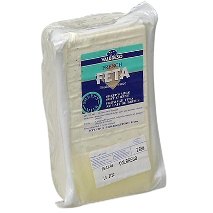 Wholesale Valbreso Feta Loaf Form 10 lbs-2ct Case Bulk