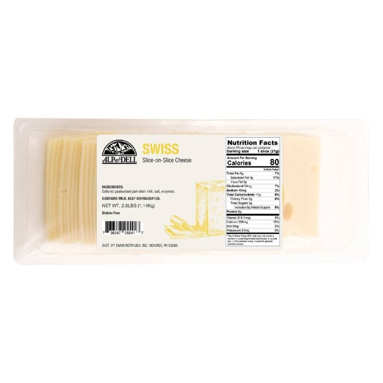 Wholesale Alp and Dell Cheese Store Italco Food Products Swiss Cuts Cheese - 15 LB, Imported from Switzerland- Bulk