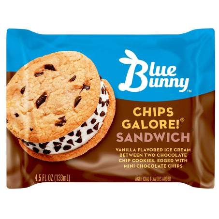 Wholesale Blue Bunny Chocolate Chip Ice Cream Sandwich | 4.5 oz- Bulk