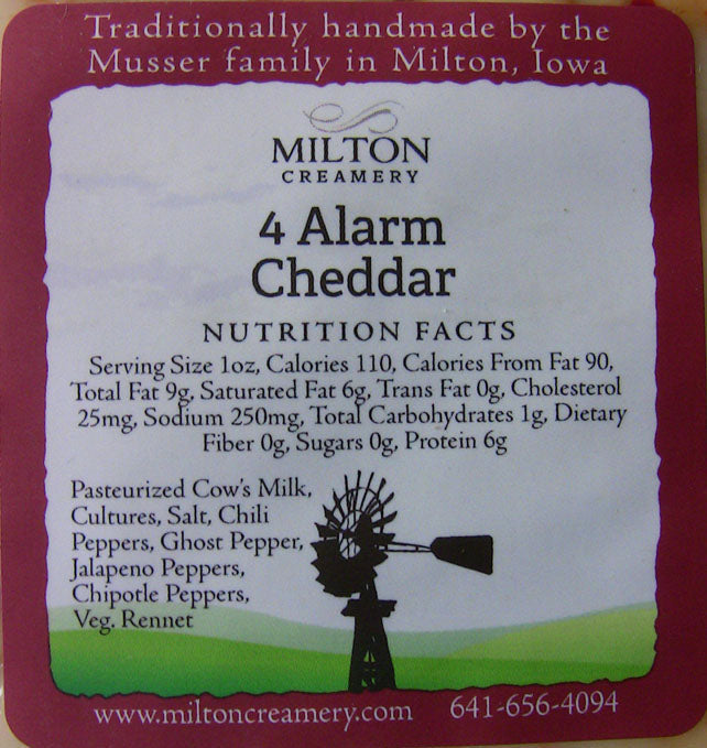 Wholesale Milton Creamery 4 Alarm Ched 5Lb- Bulk