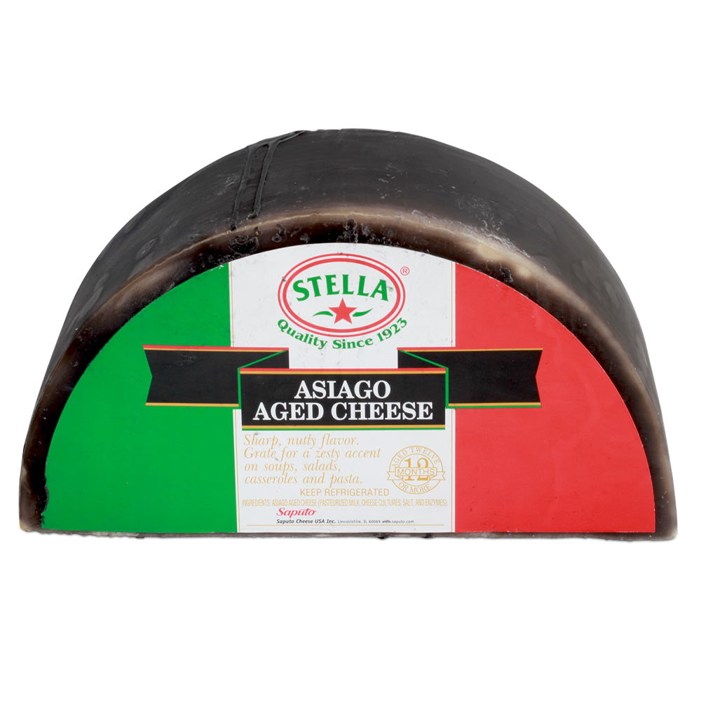 Wholesale Stella Case Asiago Aged Cheese 1/2 Wheel- Bulk